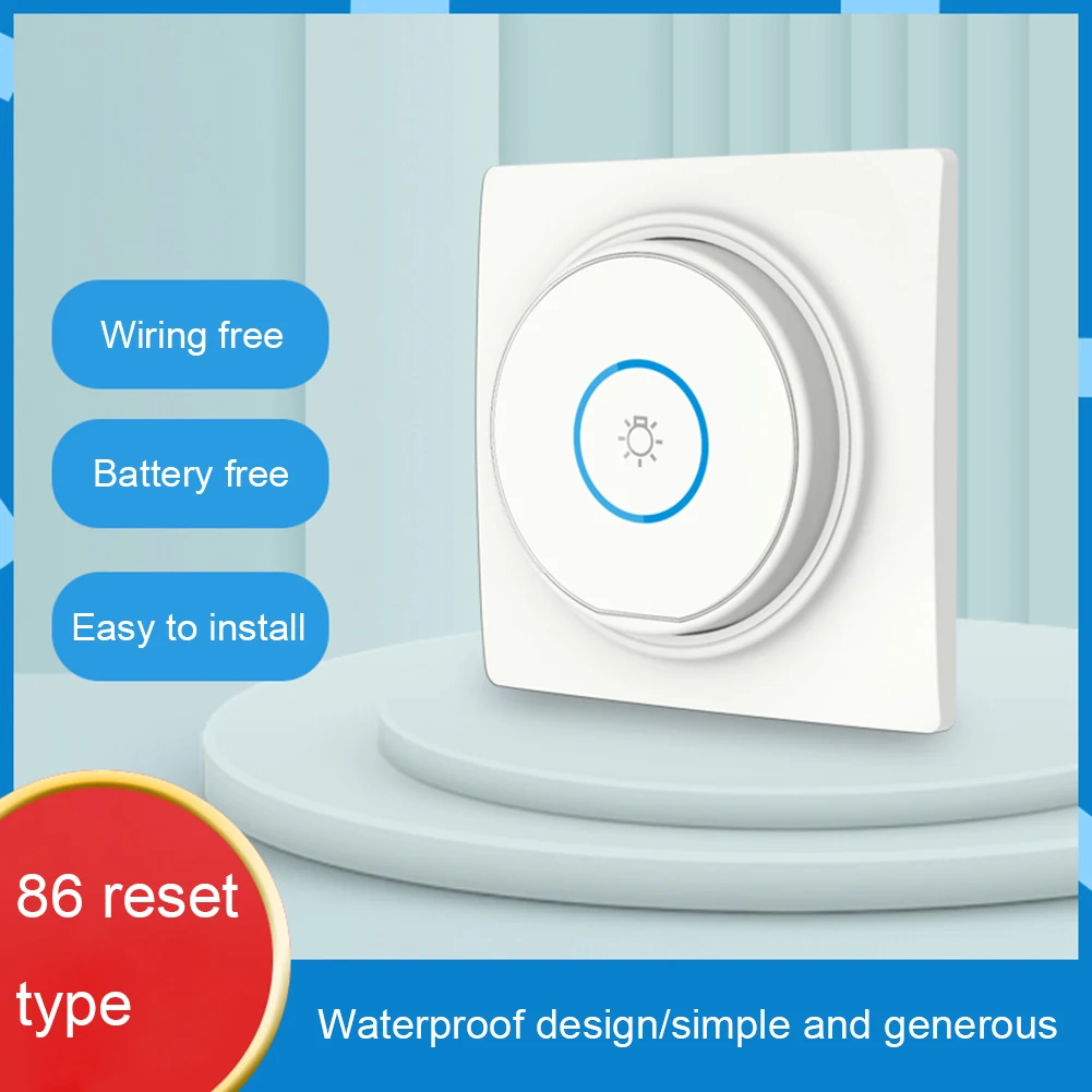 

Remote Control Switch Waterproof Light Switch Panel Wall Panel Remote Transmitter with Receiver for Kitchen Bedroom