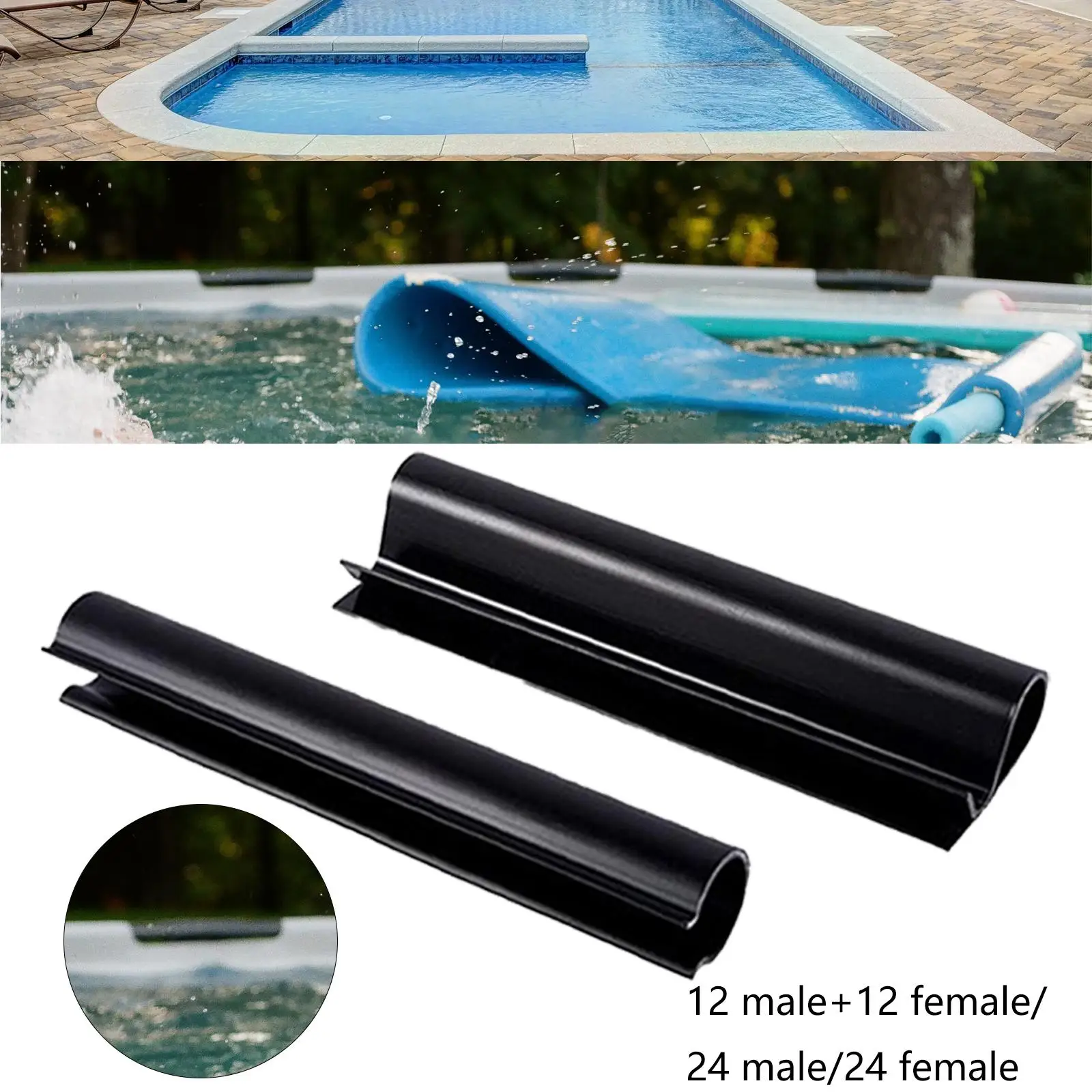 

24 Pieces 8cm Pool Clips Black Securing Cover Clip Pool Wind Guard Clips pool lid Clips for Greenhouse Film Cover Clips