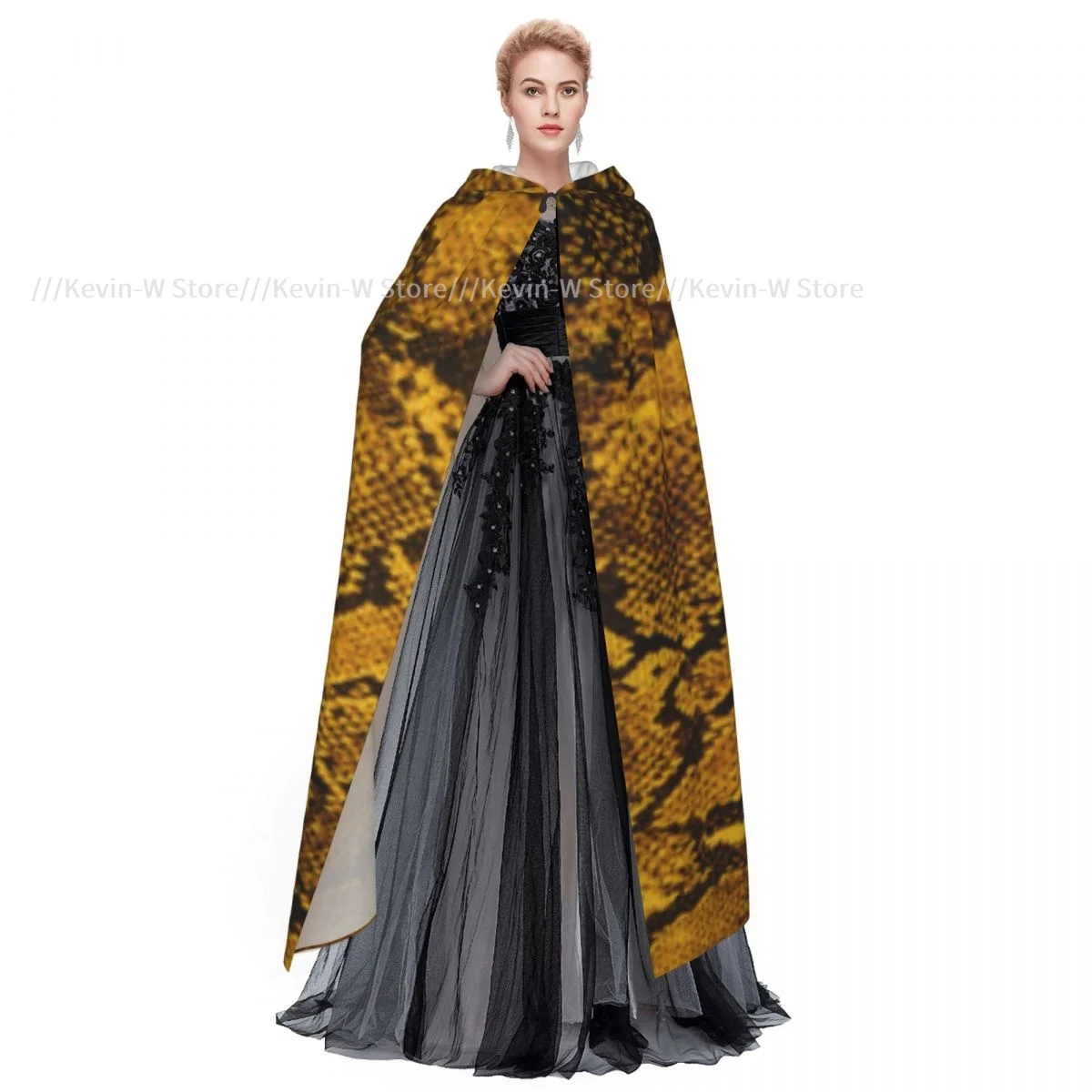 Женская накидка с капюшоном в полоску со змеиным узором средневековый костюм