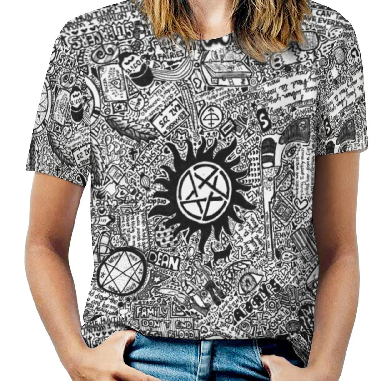 

Сверхнатуральная женская футболка с круглым вырезом, повседневные топы с коротким рукавом, летние футболки, Женская семейная футболка для охоты