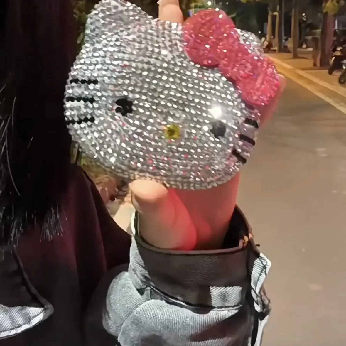 Sanrio аниме Hello Kitty зеркало для макияжа липкая алмазная лента ручной работы набор