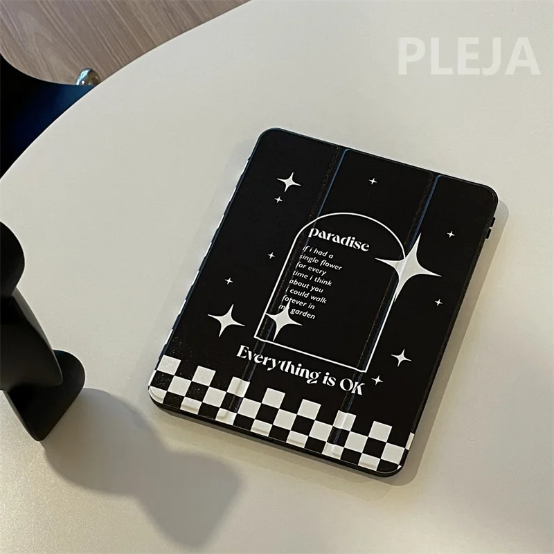 Cute Smile Plaid Protective Case For iPad 10.2/9.7/10.5/11 inch Pro 12.9 inch 2021 mini 6 Air 5/4 Cover with Pencil Slot Holder