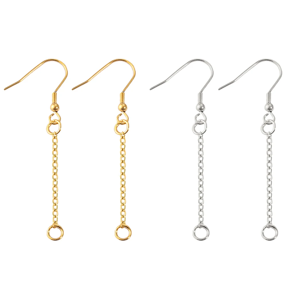 10Pcs Stainless Steel Gold Long Tassel Chain Drop Dangle Earrings Ear Line Earrings Chain for Diy Jewelry Makings Accessories