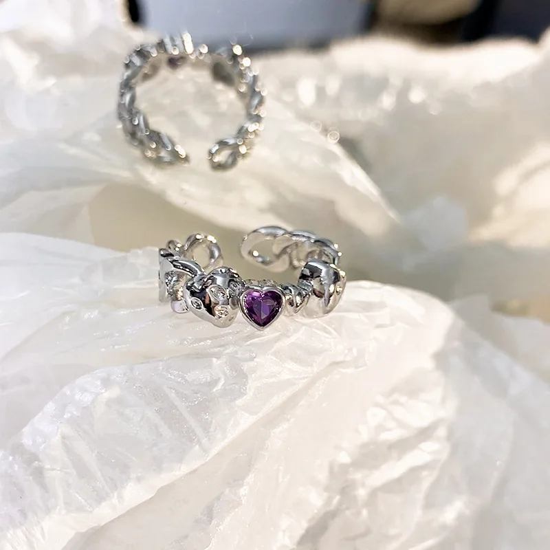 Винтажное регулируемое кольцо со звездой и кристаллами модные блестящие кольца