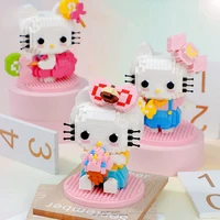 hello kitty building blocks micro diamond small particles building blocks toy puzzle girl birthday gift particles assembling toy