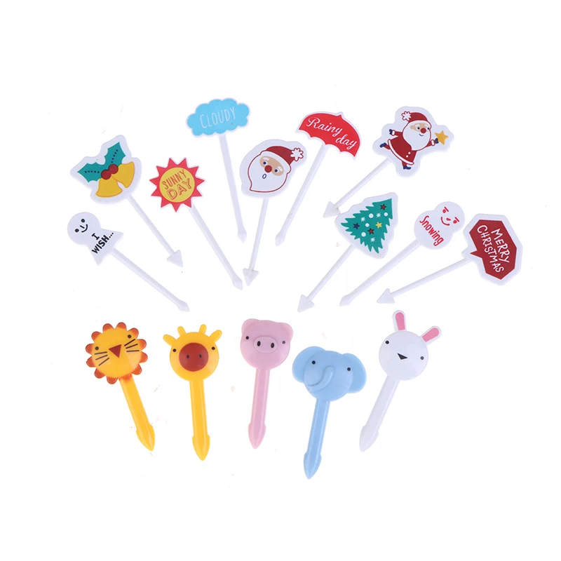 

Mini Cartoon Kids Cake Toothpick Christmas Fruit Fork Bento Lunch Bento Accessories Holiday Party Decorations