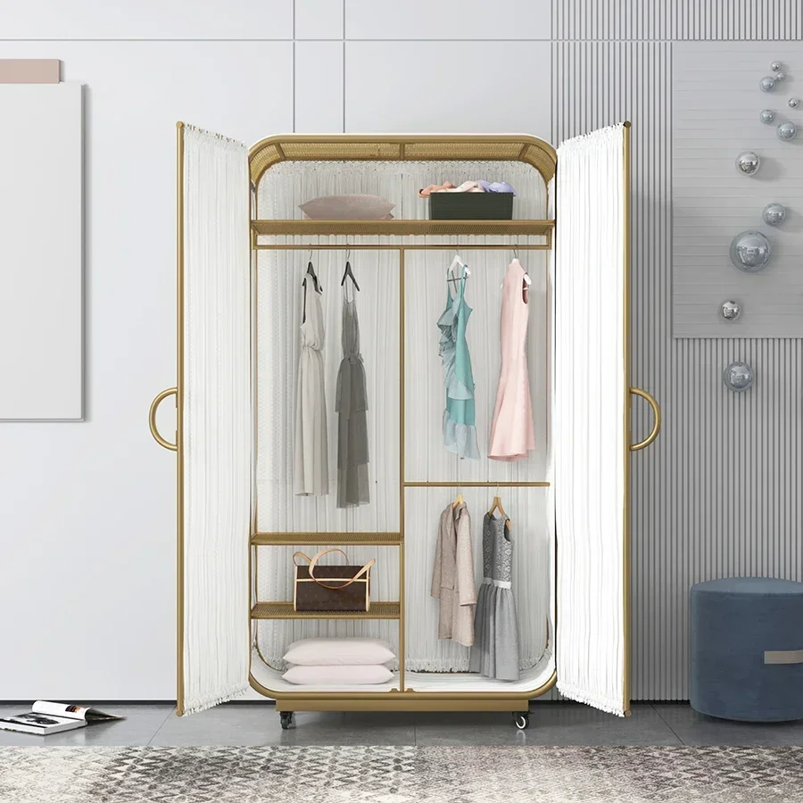 Женский шкаф холст органайзер с подвижным колесом для девочек белый винтажный Nobs