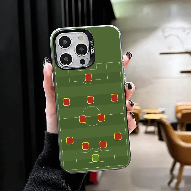 Фото Противоударный чехол для телефона с дизайном футбольной тактики для iPhone 17 Air, 16, 16E, 15 Pro Max, 14 Plus, 13 Mini, 12. Защитная задняя крышка от падений. №5
