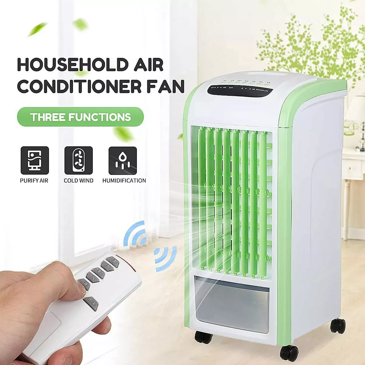 Enlarge 220V 60W Portable Air Conditioner Conditioning Fan Humidifier Cooler Remote Control Air Conditioner Cooling Fan+5 Ice Crystal