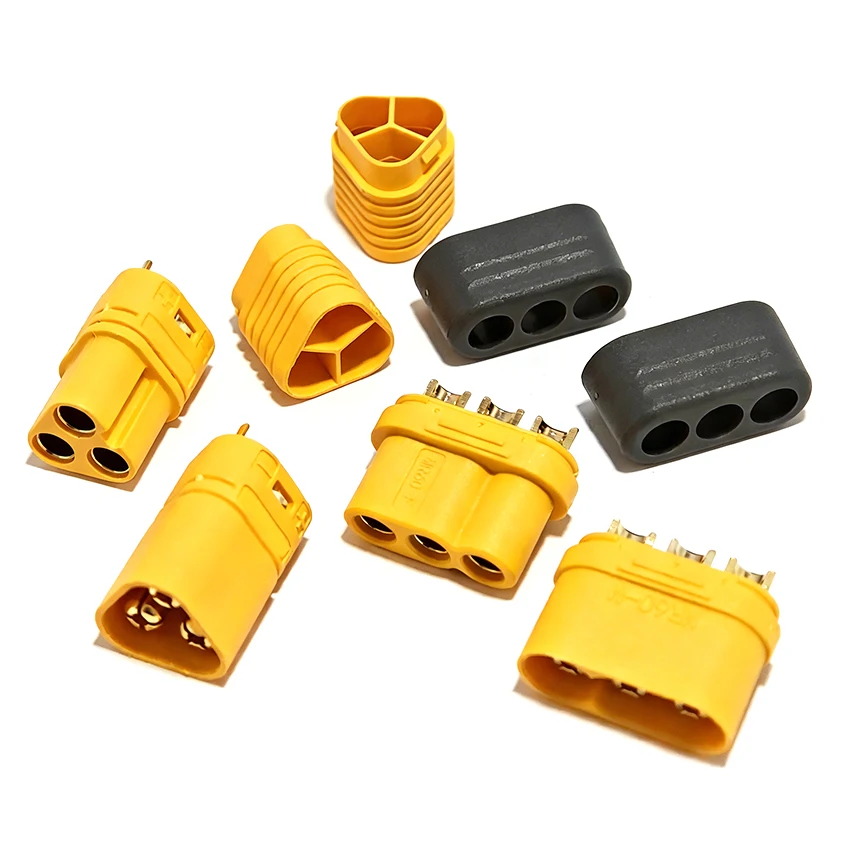Фото Разъем MR60 MR30 MT30 MT60-M/F (штекер/гнездо) с защитным кожухом для RC Lipo аккумуляторов и авиамоделей, 3-контактный №3