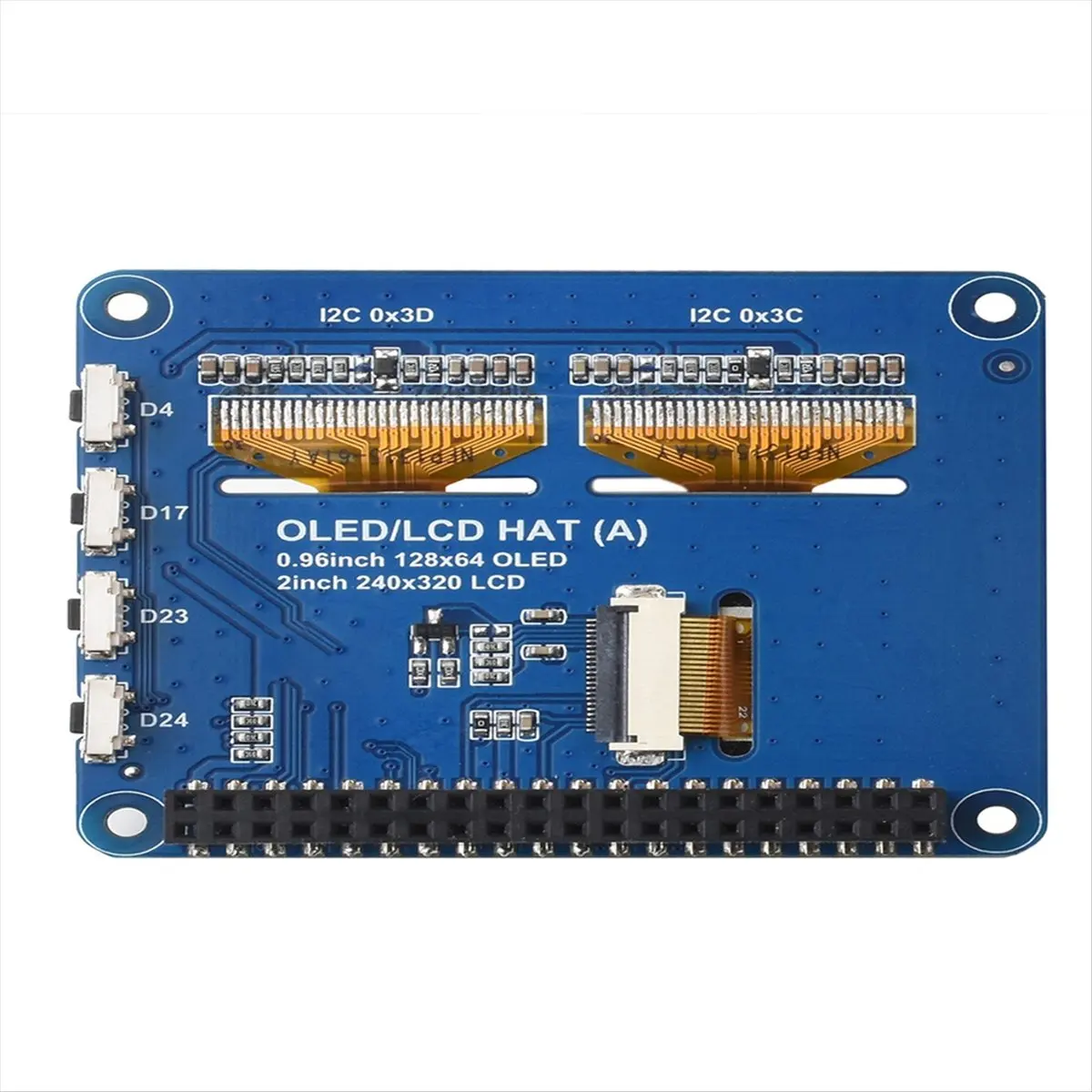 Фото 2-дюймовый ЖК-экран с 0,96-дюймовым модулем OLED-дисплея HAT Kit для RPi Zero 2 W 3 Model B 4 5 Плата расширения №1