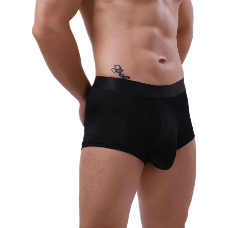 Сексуальное мужское нижнее белье мужские шорты однотонные дышащие трусы с
