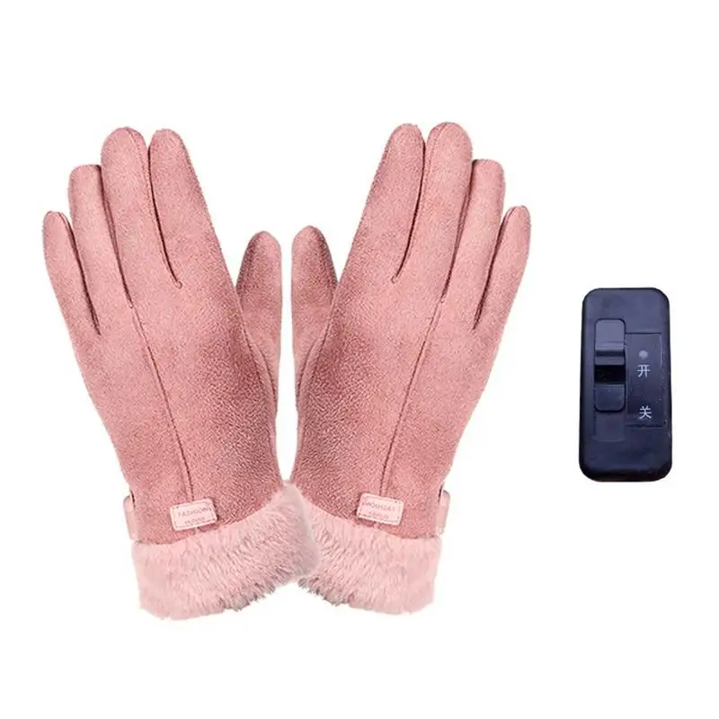 

High-quality Buckskin 5V 2A USB Charging Heating Gloves 3D Ergonomics Ladies Winter Warming Gloves For Outdoor Cycling
