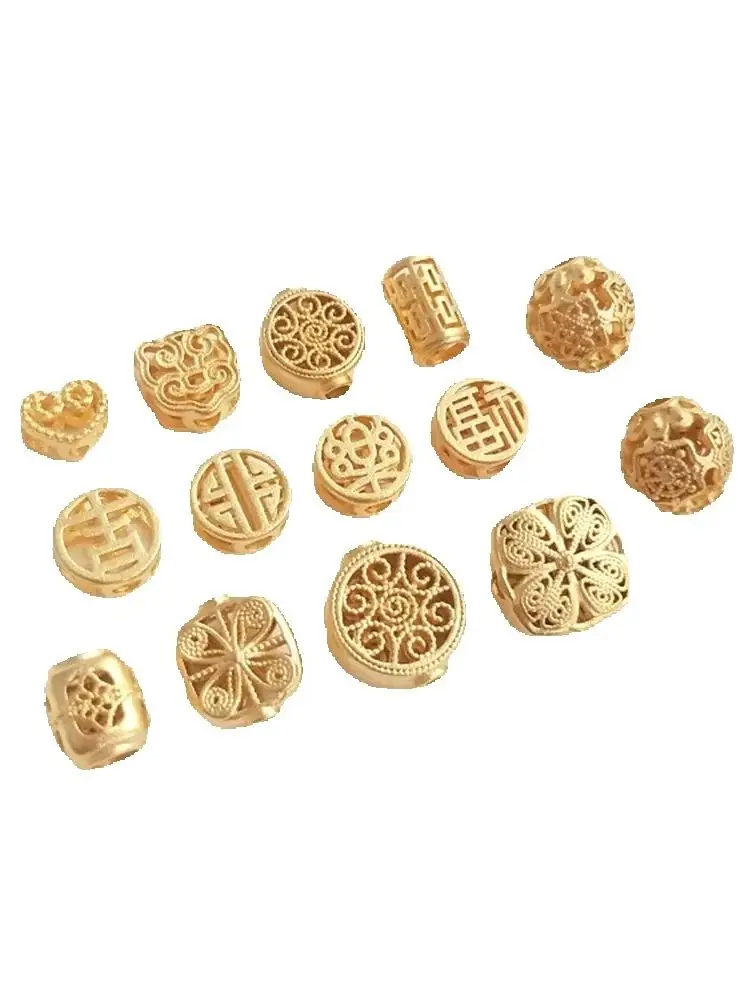 Матовый полый вырез и счастливое счастье двойной персонаж Fu Guille шарик из бисера