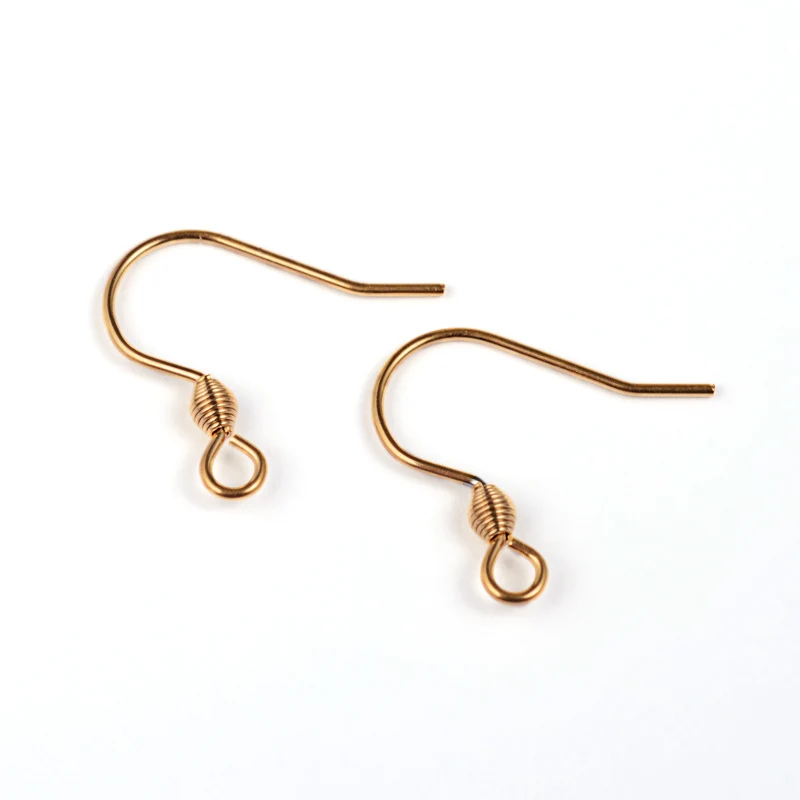 

2 Size 10 pcs 316L Stainless Steel Golden Plated Earrings Hook Jewelry Making DIY Findings Accessory Design Wholesale Lots Bulk