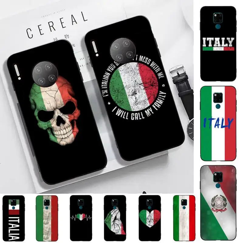 

Italy Flag Phone Case for Huawei Mate 20 10 9 40 30 lite pro X Nova 2 3i 7se