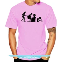 hot sale new mens tee shirt summer short sleeves cotton parody nerd origin district art banksy man t shirt