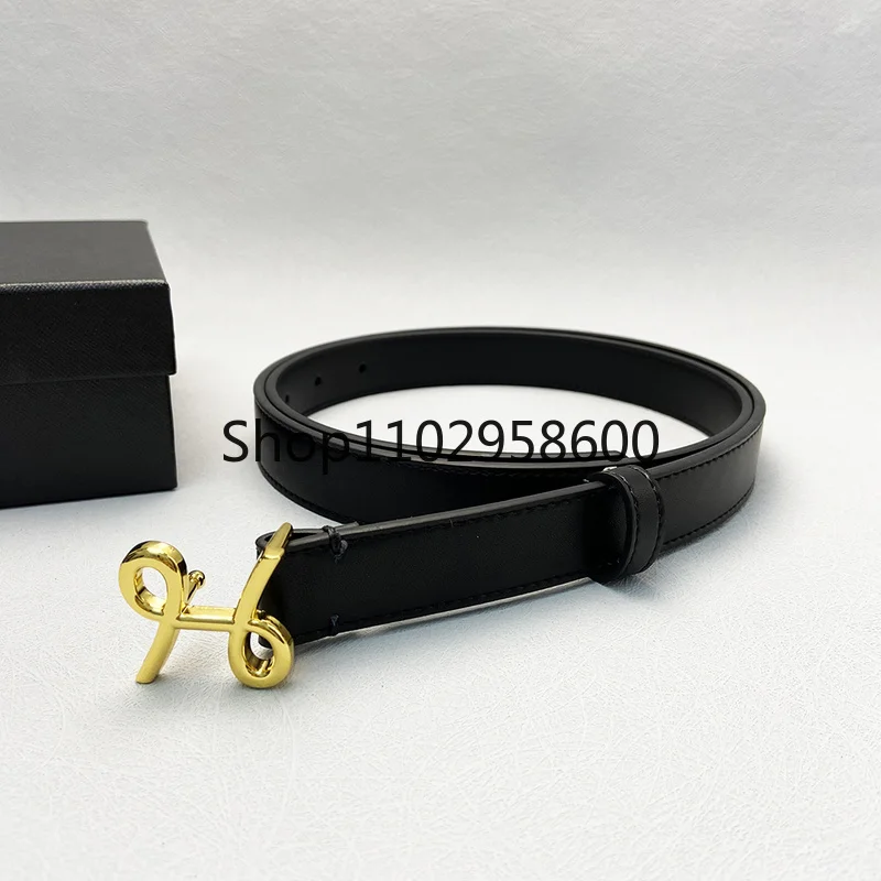 

New With box Women Fashion Leather Belt Buckle Belts Women and men Waist Belt Thin Black Buckle Leather Belt LO001