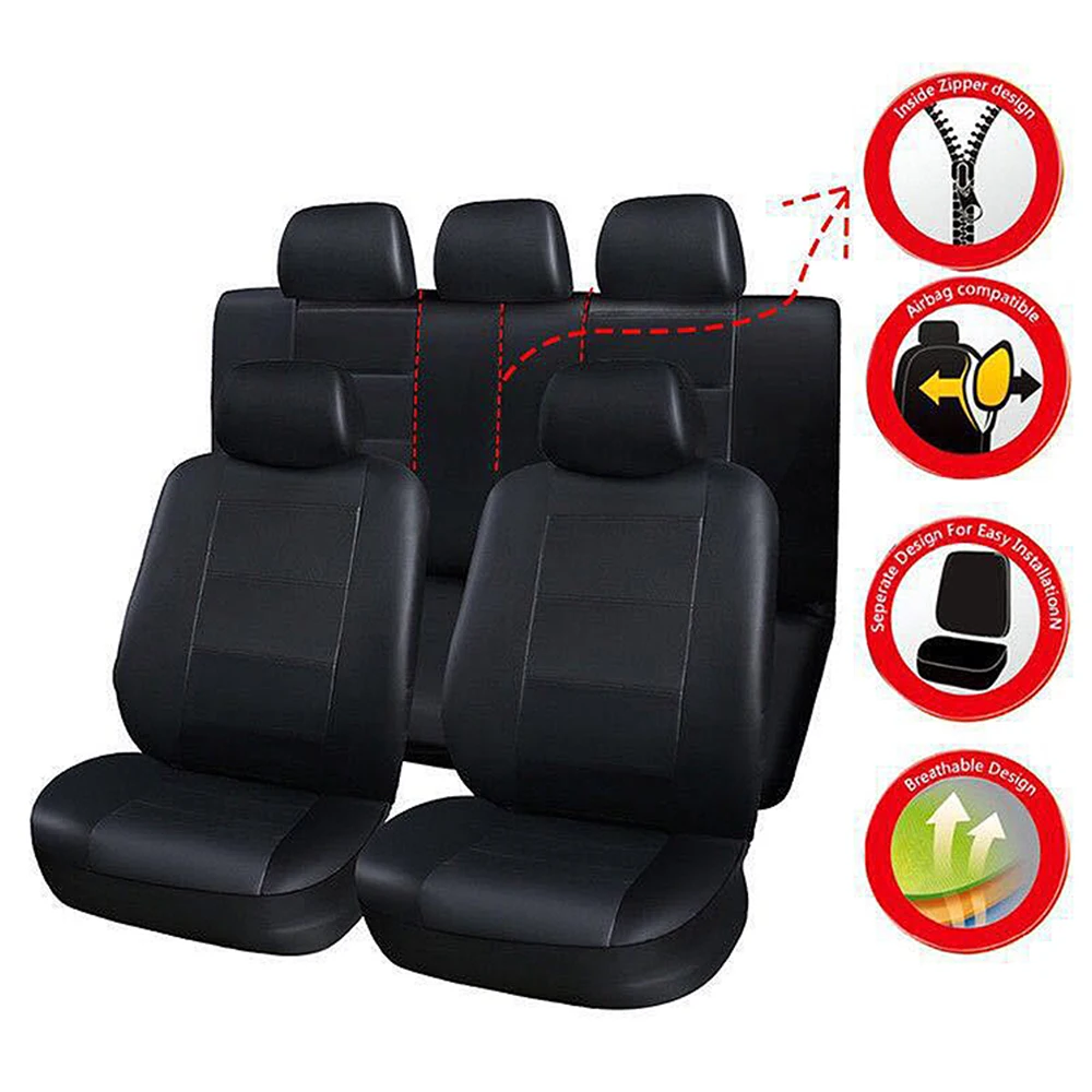 

Universal Pu Leather Auto Car Full Seat Cover For Dodge Journey Caliber Ram 1500 2500 3500 4500 Durango Challenger Neon Charger