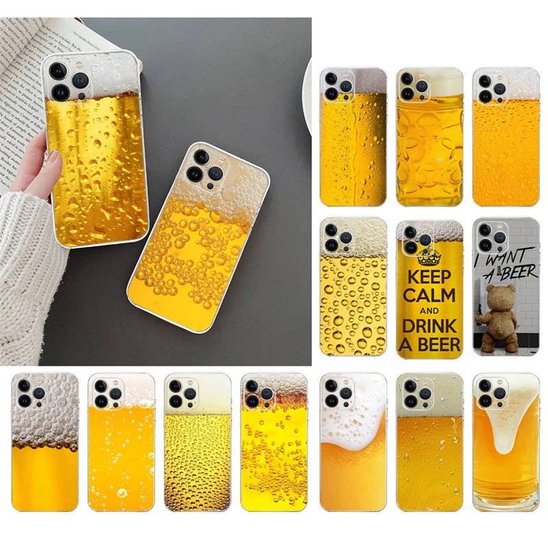 

Phone Case For iphone 14 13 12 11 Pro Max XS Max XR X 12mini 14 Plus SE Cold Beer Case Funda Capa Cell