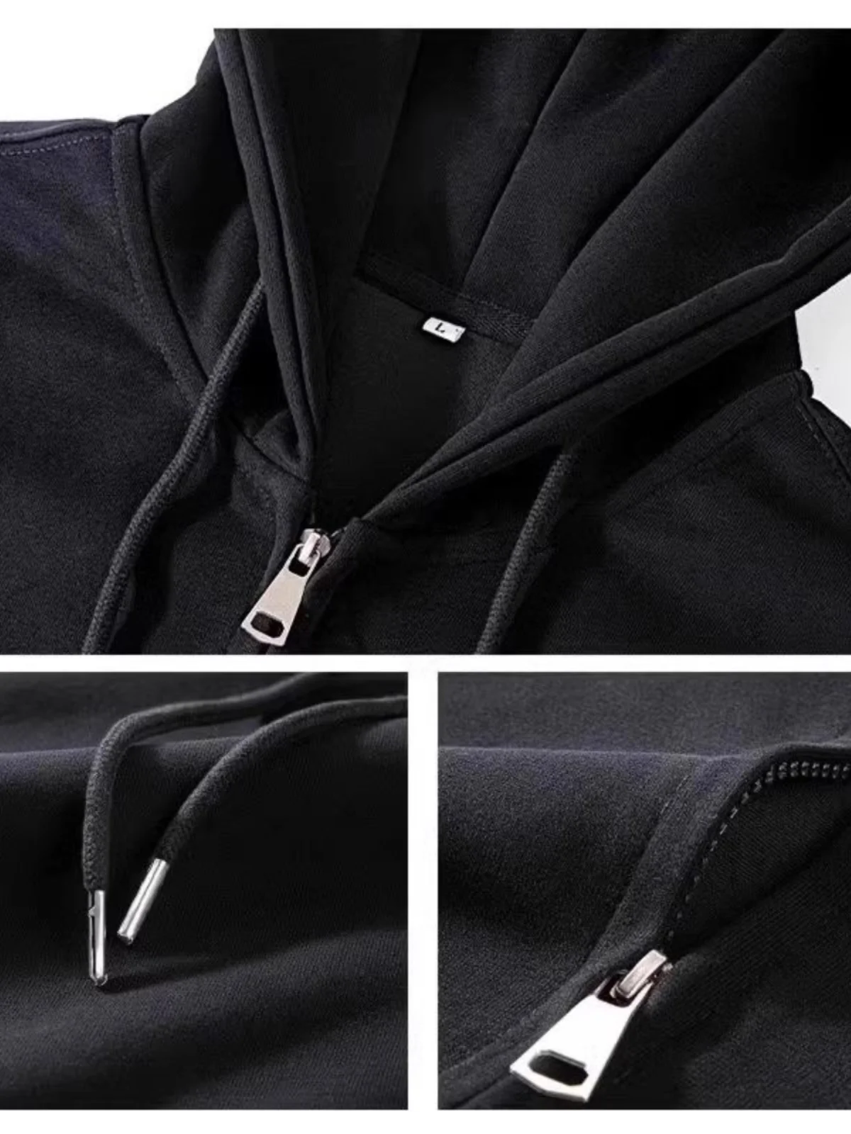 Black Large Hat Hoodie Outerwear Women Autumn and Winter Fleece-lined Thickened 2024 New Popular Early Wear Top Thick