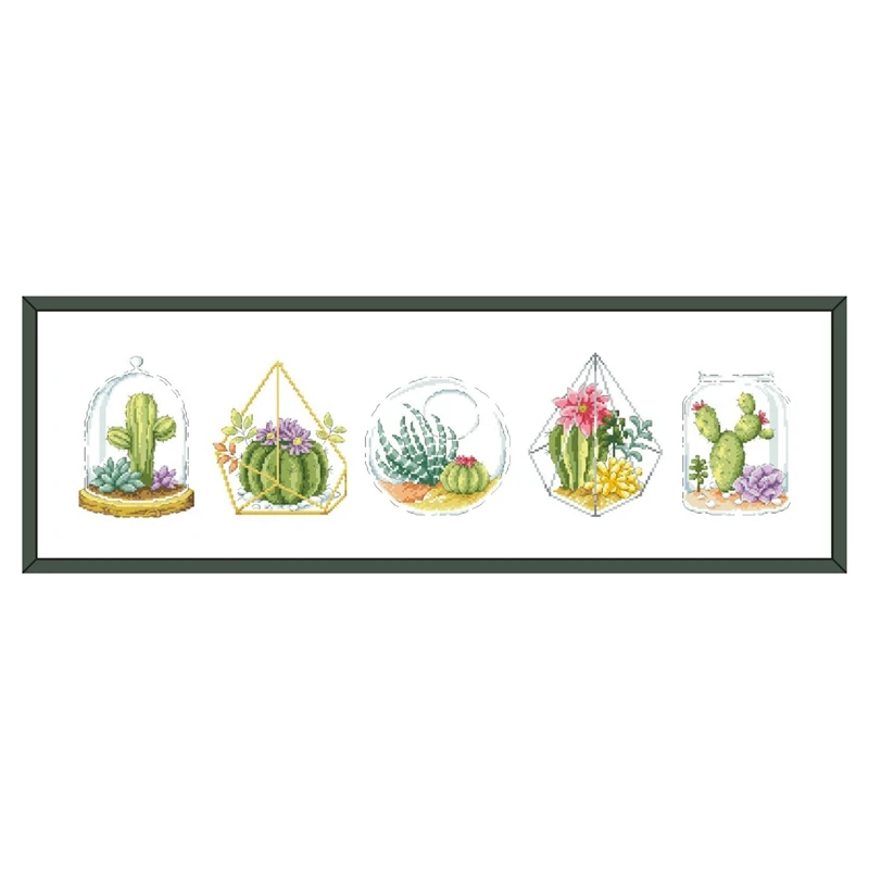 Cactus collection cross stitch kit 18ct 14ct 11ct unprint canvas stitching embroidery DIY wall home decor