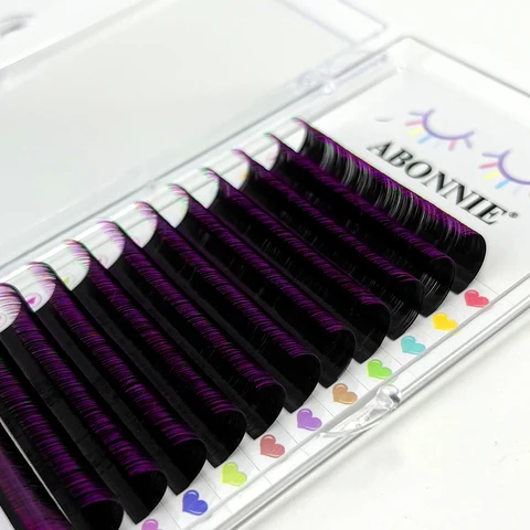 ABONNIE черные цветные ресницы 12 rows