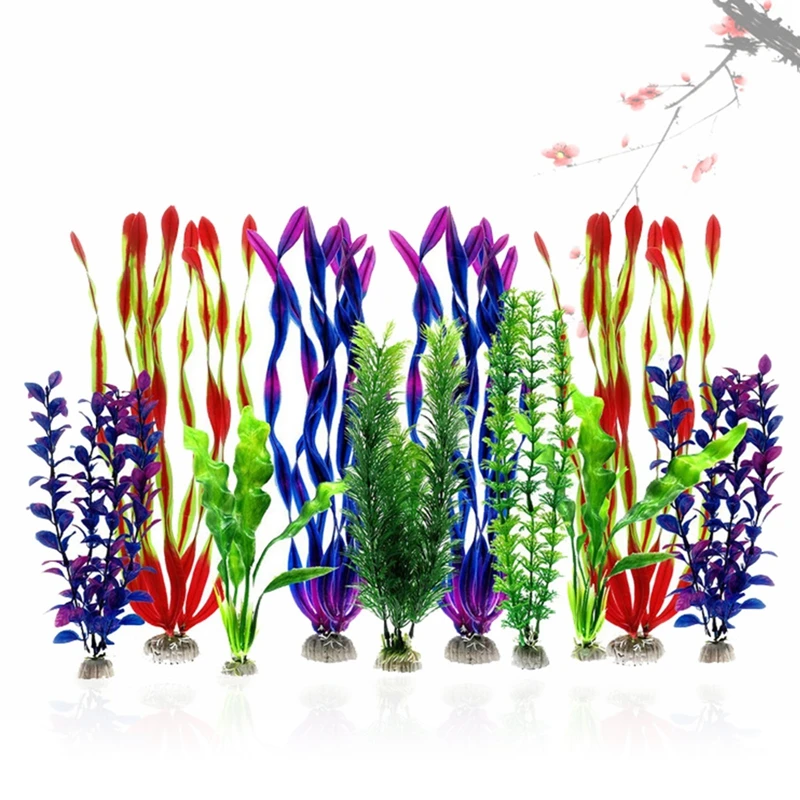 

10PCS PVC Fish Tank Decoration Simulation Artificial Trumpet Environmental Aquarium Accessories Simulation Fake Aquatic Plants