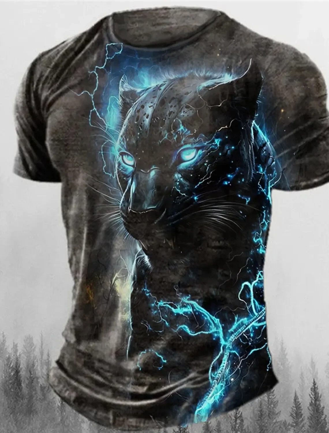 Мужская футболка Полиэстер с 3D принтом тигра