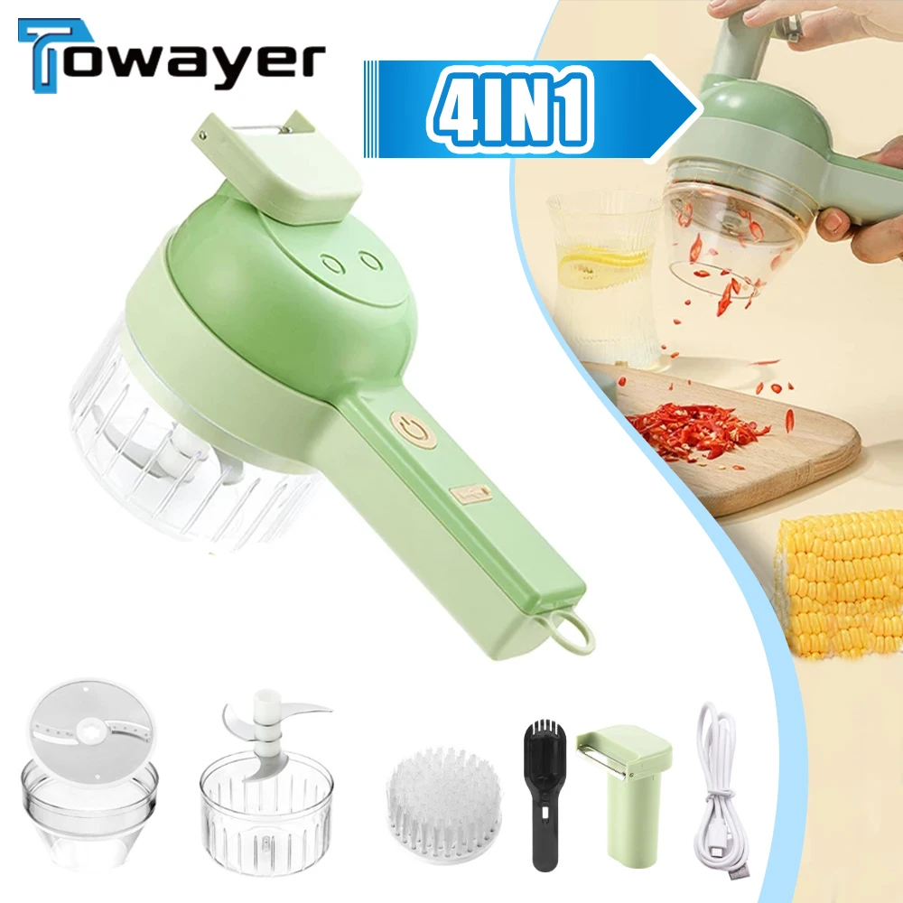 

Новый Электрический многофункциональный предмет для чеснока, измельчитель мяса, измельчитель овощей, соковыжималка, резак, Овощечистка, ку...