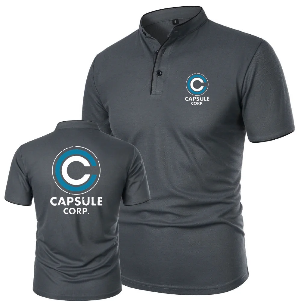 Мужские рубашки поло Capsule Corp Tops Tee Офисная деловая футболка Простая дышащая