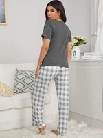 new buffalo plaid short pajamas for women sleeve pj set fashion womens pajamas sexy comfortable sleepwear