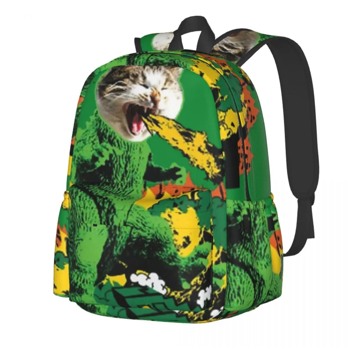 

Catzilla Backpack japan kaiju monster kawai anime vintage Travel Backpacks Female Novelty School Bags Design Print Rucksack