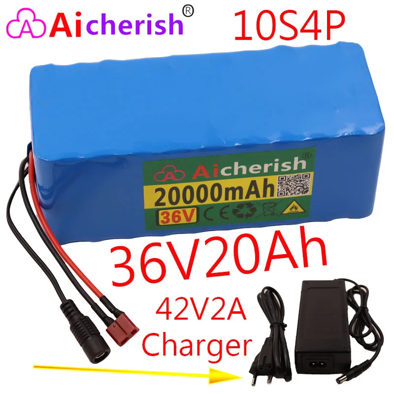 

Литий-ионный аккумулятор 10S4P 18650 es Pack Электрический велосипед 36 В батарея 20 Ач 20000 мАч 1000 Вт для E-fiets скутера с зарядным устройством BMS + 42 в