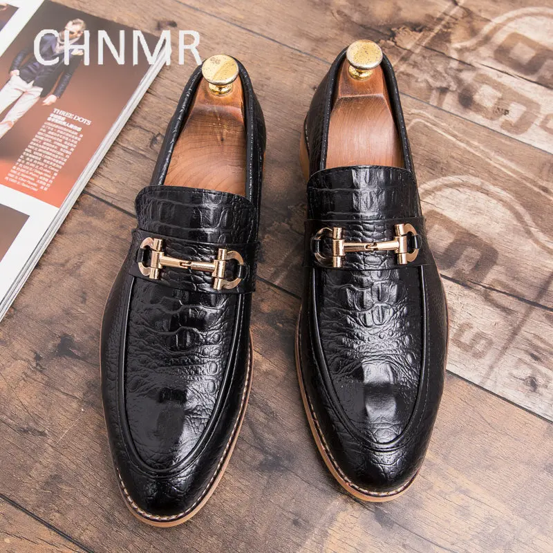 

CHNMR Big Size Shoes For Men Block England Thick base Dress Shoes With Strap Comfortable Fashion Leather New Trending Products