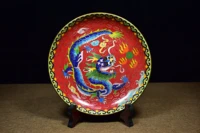8 tibetan temple collection old bronze cloisonne enamel dragon pattern reward plate screen ornament town house exorcism