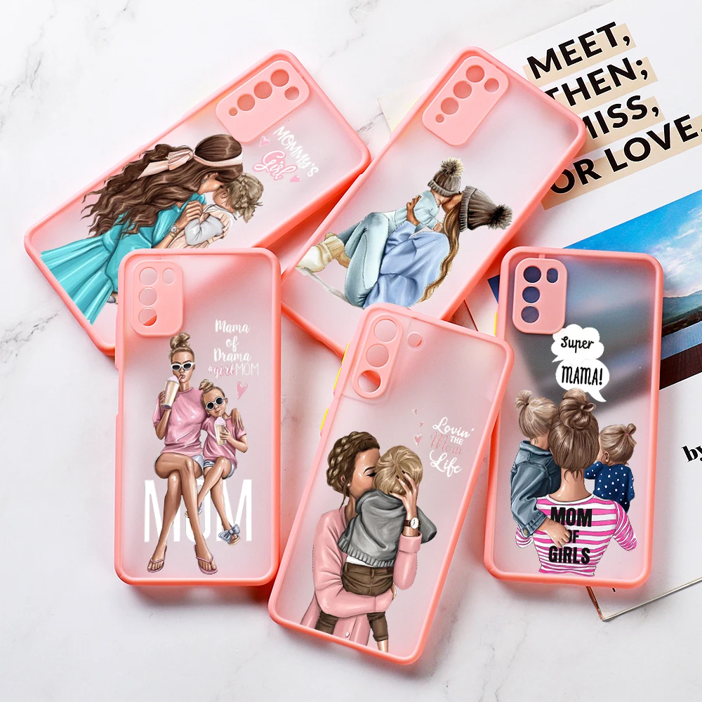 

Phone Case For Samsung S20 FE Case Galaxy A52S A52 A72 A22 A30 A20 A71 A70 A31 A13 A03S Super Mama Girl Mom Boy Baby Cover Capa