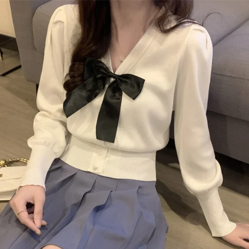 Кардиган женский студенческий модный вязаный для отдыха милый элегантный