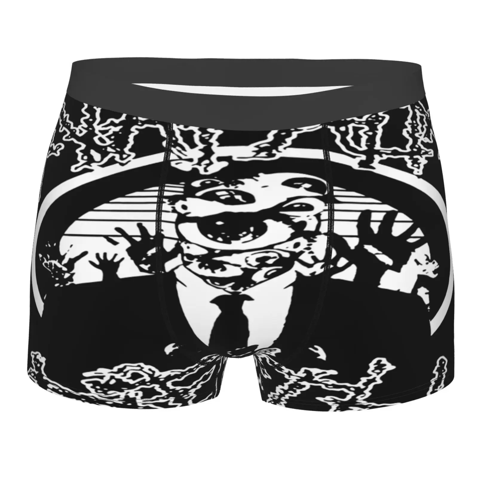 

Трусы-боксеры Napalm мужские длинные, сексуальное нижнее белье из полиэстера, анализа смерти, паралича, черные