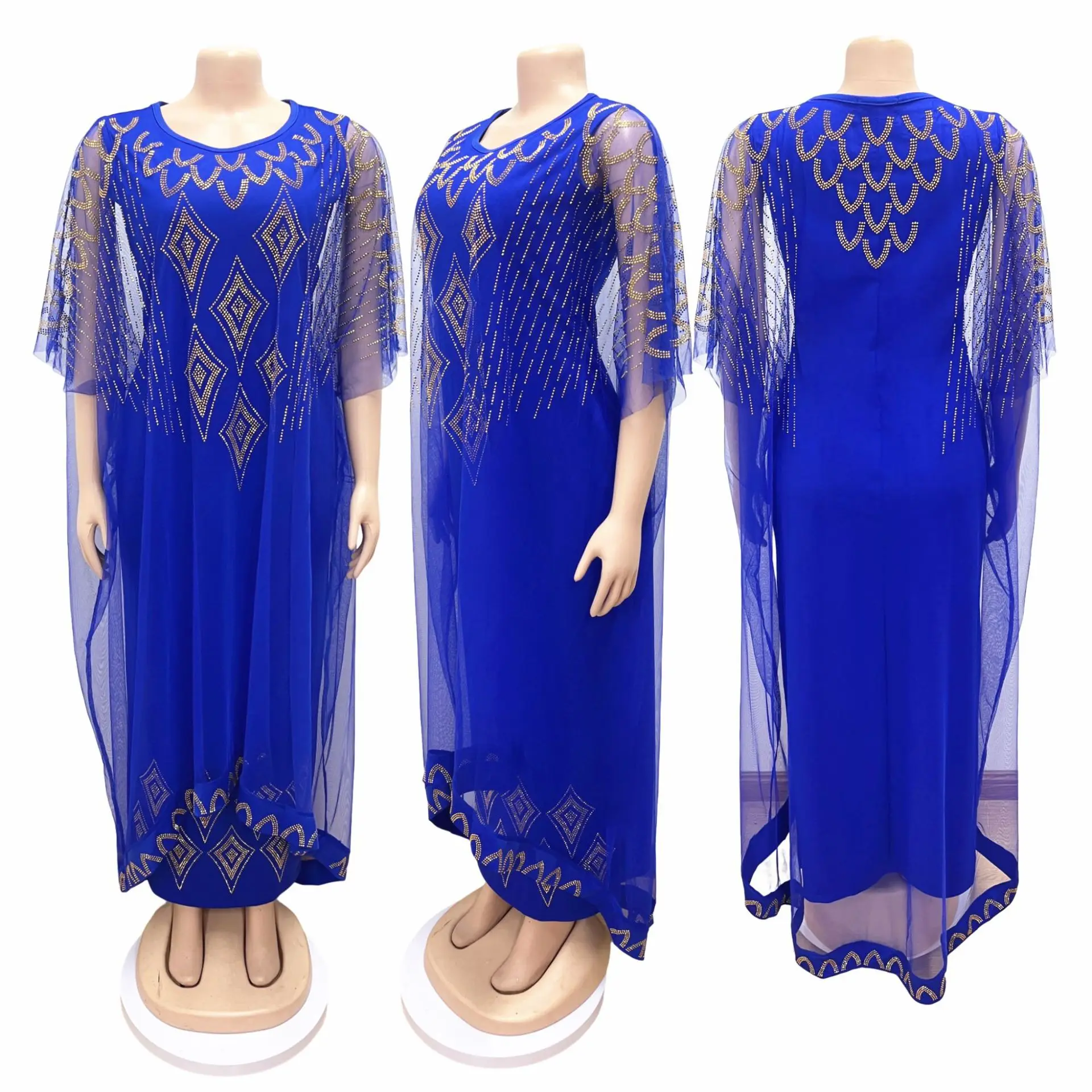 Elegant African Party Dresses for Women Boubou Ankara Dashiki Diamond Muslim Outfit Gown Dubai Kaftan Abaya Robe Marocaine Femme