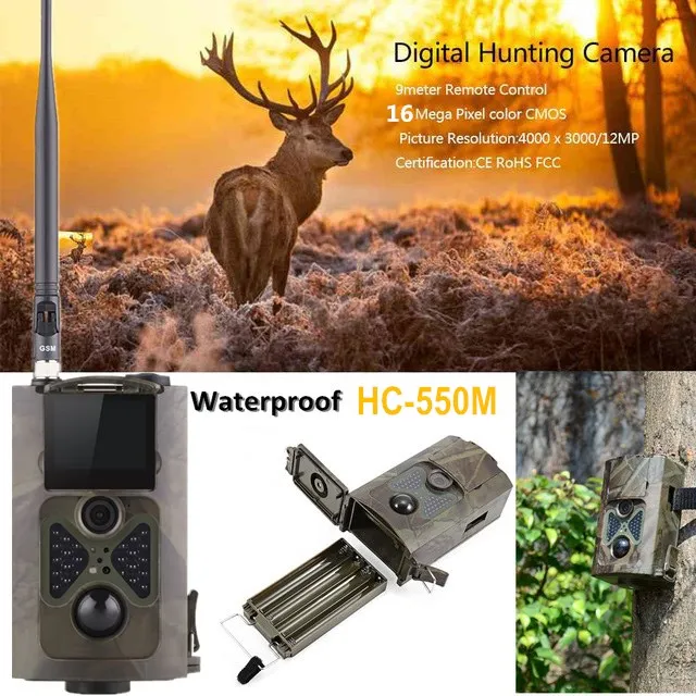 

16MP Trail Camera Cellular Wild Hunting Cameras MMS 2G SMS P HC550M Night Vision Photo Trap Wireless Wildlife Surveillance