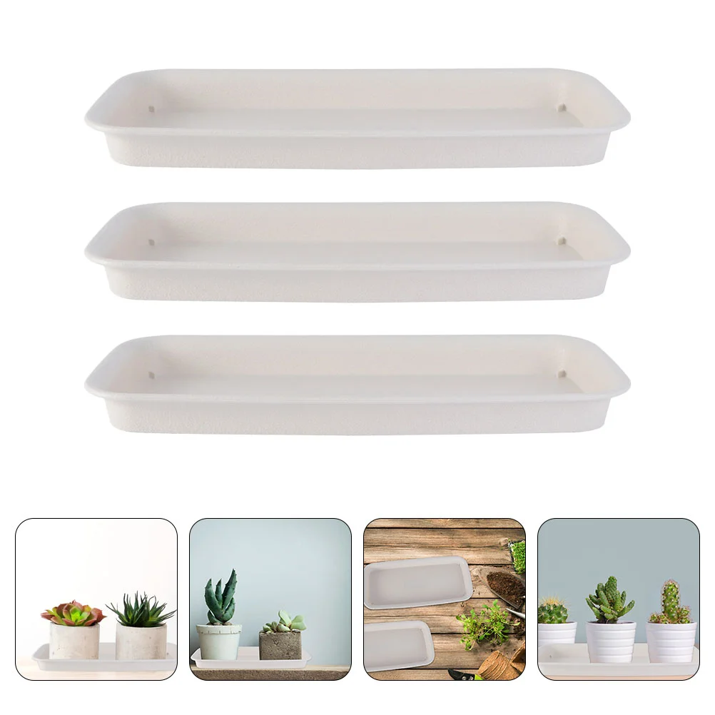

Pot Trays Tray Flower Saucer Drip Planter Flowerpot Water Rectangular Saucers Plastic Base Garden Drainage Box Gardening Pots