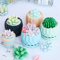 succulent plant 3d aroma candle mold diy silicone chocolate mold fondant candy handmade aromatherapy soap polymer clay molds