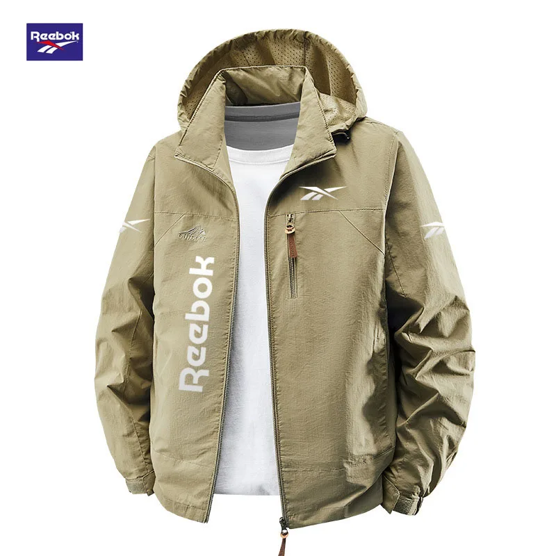 Фото Мужская всепогодная куртка Reebok для весны и осени со съемным капюшоном, подходит для походов, альпинизма и других активностей на открытом воздухе. №3