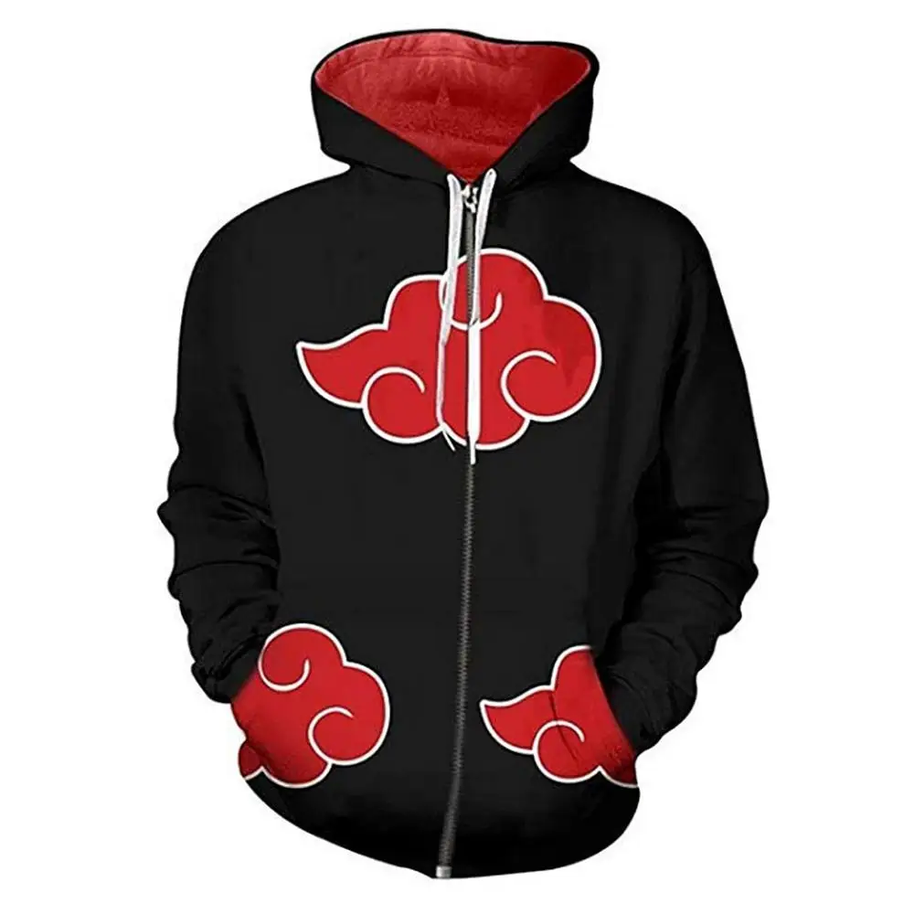 

New Arrival Fashion Men Hoodies Anime Sweatshirt Cosplay Costume Sasuke Print 3D Hooded Zipper Hoodie Men Tracksuit 2019