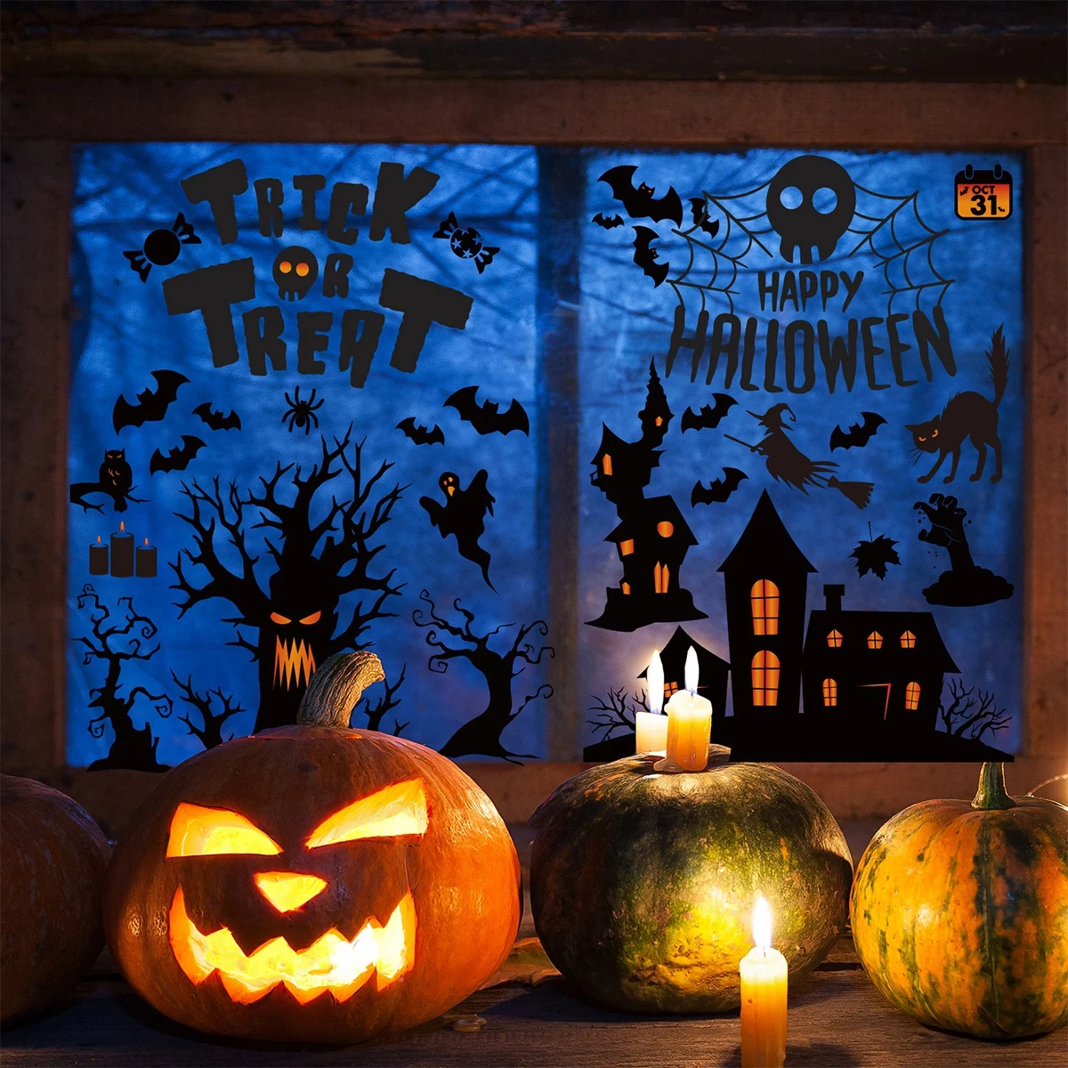 Наклейки на окна Хэллоуин наклейки для Хэллоуина искусственное украшение