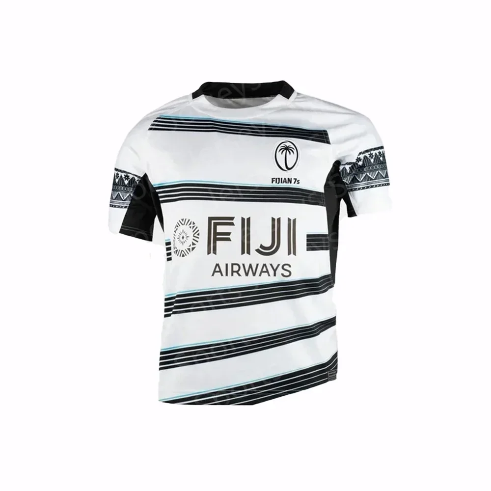Футболка 3DT для фанатов регби Фиджи Спортивная свободная футболка с круглым