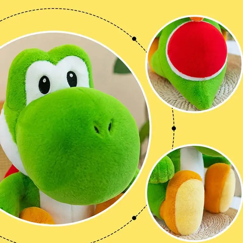 Фото Плюшевая игрушка SuperMario Yoshi 2026, 30-70 см, черепаха Йоши, плюшевая кукла по мотивам мультфильмов и игр, подарок на день рождения №5
