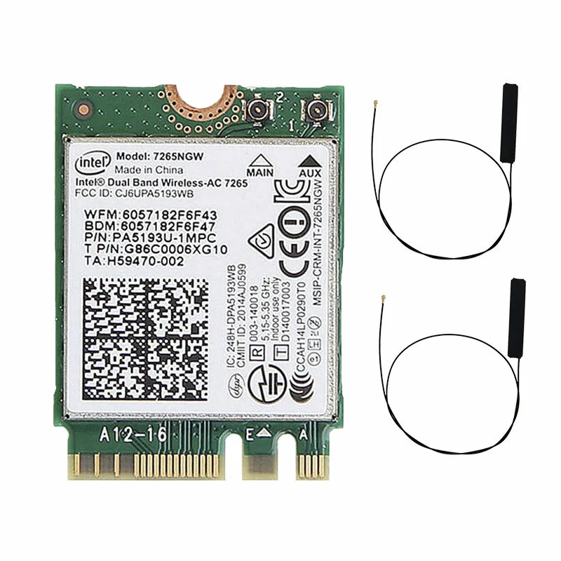 Беспроводная карта Двухдиапазонная intel Wireless AC 7265 7265NGW ac7265 7265ac 802.11ac Wi-Fi + Bluetooth 4 0 867