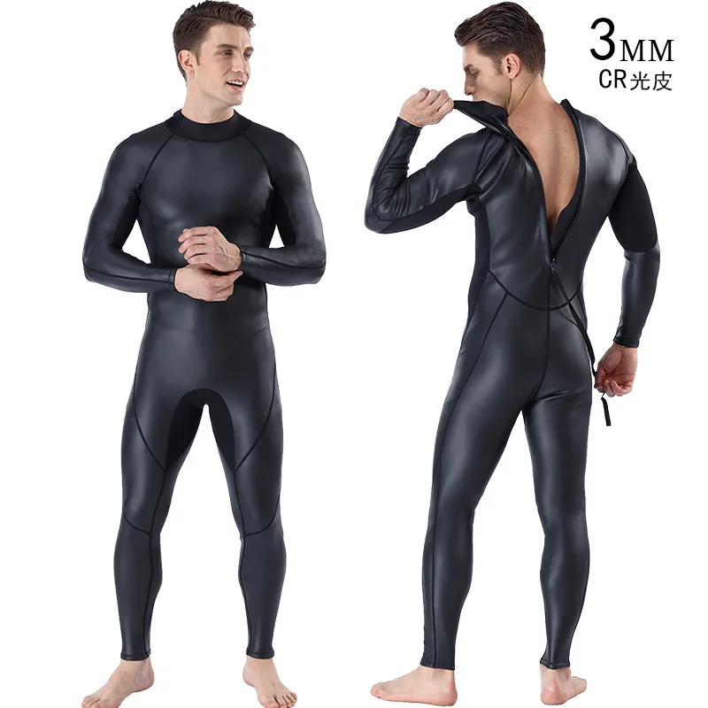 3MM CR Neoprene Men Keep Warm Snorkeling Spearfishing Wetsuit Scuba Long Sleeve Triathlon Surf Beach Hunting Swim Diving Suit